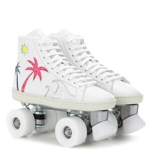 NEW Saint Laurent White High-Top Roller Skates (38)